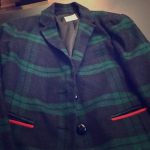 Gap Plaid Wool Blazer